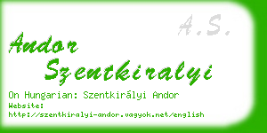 andor szentkiralyi business card