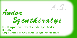 andor szentkiralyi business card